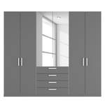 Armoire à portes battantes Skøp II Graphite / Miroir en cristal - 270 x 236 cm - 6 portes - Premium