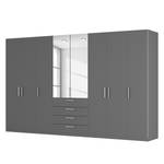 Armoire à portes battantes Skøp II Graphite / Miroir en cristal - 360 x 222 cm - 8 portes - Basic