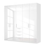 Armoire à portes battantes Skøp II Blanc brillant - 225 x 222 cm - 5 portes - Premium