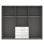 Drehtürenschrank SKØP II Hochglanz Weiß/ Kristallspiegel - 270 x 236 cm - 6 Türen - Basic