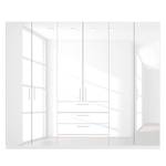 Armoire à portes battantes Skøp II Blanc brillant - 270 x 222 cm - 6 portes - Confort