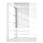 Armoire à portes battantes Skøp II Blanc brillant / Miroir en cristal - 181 x 236 cm - 4 portes - Classic