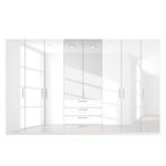 Armoire à portes battantes Skøp II Blanc brillant / Miroir en cristal - 360 x 222 cm - 8 portes - Basic