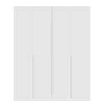 Armoire à portes battantes Skøp II Verre mat blanc - 181 x 222 cm - 4 portes - Basic