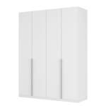 Drehtürenschrank SKØP II Mattglas Weiß - 181 x 236 cm - 4 Türen - Comfort