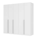 Armoire à portes battantes Skøp II Verre mat blanc - 225 x 222 cm - 5 portes - Classic