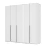 Armoire à portes battantes Skøp II Verre mat blanc - 225 x 236 cm - 5 portes - Basic