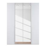 Armoire à portes battantes Skøp II Verre blanc mat / Miroir en cristal - 181 x 236 cm - 4 portes - Classic