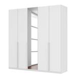 Armoire à portes battantes Skøp II Verre blanc mat / Miroir en cristal - 225 x 236 cm - 5 portes - Basic