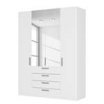 Armoire à portes battantes Skøp III Blanc alpin / Miroir en cristal - 181 x 236 cm - 4 portes - Premium