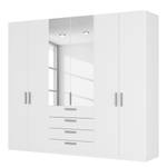 Armoire à portes battantes Skøp III Blanc alpin / Miroir en cristal - 270 x 236 cm - 6 portes - Premium