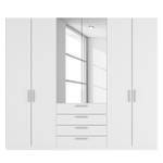 Armoire à portes battantes Skøp III Blanc alpin / Miroir en cristal - 270 x 236 cm - 6 portes - Basic