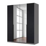 Draaideurkast Skøp zwart matglas/kristalspiegel - 181 x 222 cm - 4 deuren - Basic