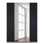 Armoire à portes battantes Skøp Verre noir mat / Miroir en cristal - 181 x 236 cm - 4 portes - Classic