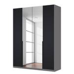 Drehtürenschrank SKØP Mattglas Schwarz/ Kristallspiegel - 181 x 236 cm - 4 Türen - Premium