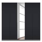 Armoire à portes battantes Skøp Verre noir mat / Miroir en cristal - 225 x 236 cm - 5 portes - Confort