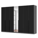 Armoire à portes battantes Skøp Verre noir mat / Miroir en cristal - 315 x 222 cm - 7 portes - Premium