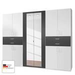 Armoire à portes battantes Taiga Blanc alpin / Anthracite - 270 cm (10 porte) - Blanc alpin / Anthracite - Largeur : 270 cm