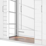 Armoire à portes pivotantes Telde Blanc alpin / Verre blanc - Largeur : 226 cm - 6 portes - 2 miroir