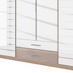 Draaideurkast Telde Lichte San Remo eikenhouten look/wit glas - Breedte: 271 cm - 6 deuren - 2 spiegeldeuren