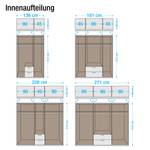 Drehtürenschrank Utrecht II Eiche Sonoma Dekor Mit Spiegel Schrankbreite: 136 cm 3-türig