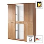 Armoire à portes battantes aulne partiellement massif - 142 x 197 cm - 3 portes - Avec corniche