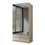 Draaideurkast Vanity grof gezaagde eikenhouten look - kastbreedte: 135cm - 3 spiegels