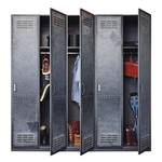 Armoire à portes battantes Workbase I Aspect imprimé industriel / Gris graphite - 3 portes