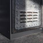 Armoire à portes battantes Workbase Aspect imprimé industriel / Gris graphite - Largeur : 270 cm - 6 portes - Butoir à gauche