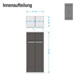 Armoire à portes battantes Workbase Aspect imprimé industriel / Gris graphite - Largeur : 91 cm - 2 porte - Butoir à droite