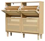 Sideboard Kommode Coeus Ⅲ Braun - Holzwerkstoff - Metall - Massivholz - Holzart/Dekor - 25 x 90 x 100 cm