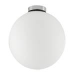 LED Deckenleuchte Ø15cm Glaskugel Weiß Weiß - Glas - Metall - 15 x 17 x 15 cm