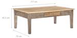 Couchtisch mit 117x70x455cm Natur Braun - Massivholz - 70 x 46 x 117 cm