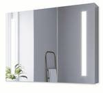 LED Spiegelschrank Badspiegel Badschrank Silber - Glas - 80 x 60 x 13 cm