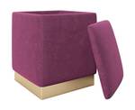PLAYBOY eckiger Pouf BETTY Pink - Violett - Holzwerkstoff - Metall - Textil - 37 x 44 x 37 cm