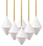 Ornamente Doppelkegel WinterGlow 6er Set Beige - Porzellan - 5 x 8 x 5 cm