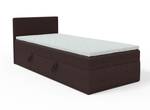 Einzelbett Boxspringbett Menorca Mini Dunkelbraun - Breite: 80 cm - Bettkasten links