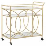 Rechteckiger Trolley Gold - Metall - 80 x 80 x 40 cm