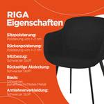 Stuhl Mit Armlehnen Riga Schwarz - Holzwerkstoff - Metall - Kunststoff - 59 x 80 x 54 cm