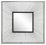 Miroir carré métal noir Noir - Métal - 9 x 90 x 90 cm