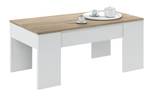 Table basse Alida Blanc - Bois manufacturé - Matière plastique - 50 x 45 x 100 cm