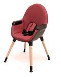 Chaise haute Noir - Rouge bourgogne