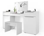 Coiffeuse Lilli blanc avec banc LED Blanc - Bois manufacturé - 190 x 90 x 39 cm