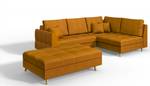 Skandinavisches Ecksofa Amber mit Hocker Gelb - Ecke davorstehend rechts