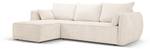 Schlaf-Ecksofa + Box KAELLE 4 Sitzplätze Hochglanz Beige