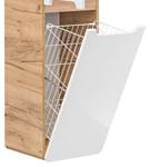 Badmöbel Hochschrank mit Wäschekorb Weiß - Holzwerkstoff - 35 x 175 x 35 cm