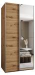 Armoire Lux 3 Imitation chêne - Argenté - Largeur : 110 cm