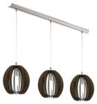 Lampe à suspension COSSANO Marron - Argenté - Bois manufacturé - Métal - 19 x 110 x 79 cm