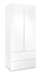 Armoire 2 portes 2 tiroirs blanc- L80 cm Blanc - Bois manufacturé - 55 x 191 x 80 cm