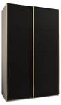 Armoire Lux 1 Noir - Doré - Blanc - Largeur : 160 cm